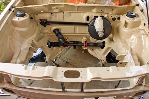 MK1 golf steering rack in engine bay